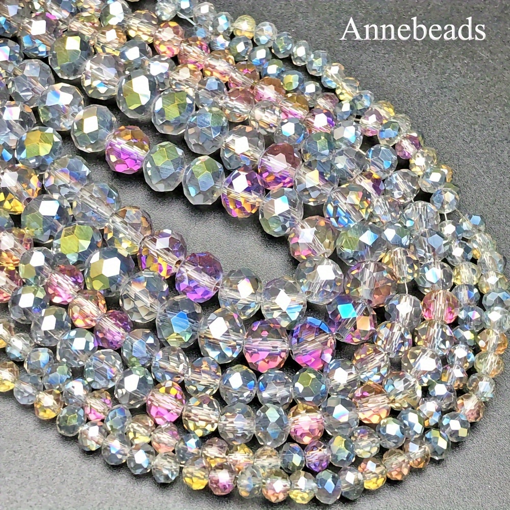 

Annebeads Perles plates en cristal autrichien AB multicolores de haute qualité, 3/4/6/8 mm, adaptées à la fabrication de bijoux, d'accessoires vestimentaires et d'artisanat.