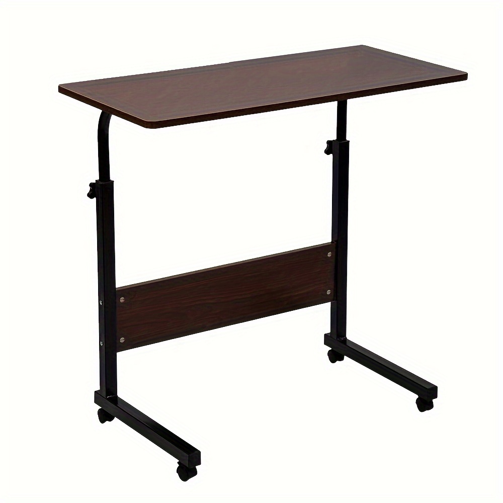 1pc Height Adjustable Computer Side Desk Mobile Computer Desk For Small Spaces Rolling Writing Corner With Wheels Home Office Study Portable Bedroom Work Game Table