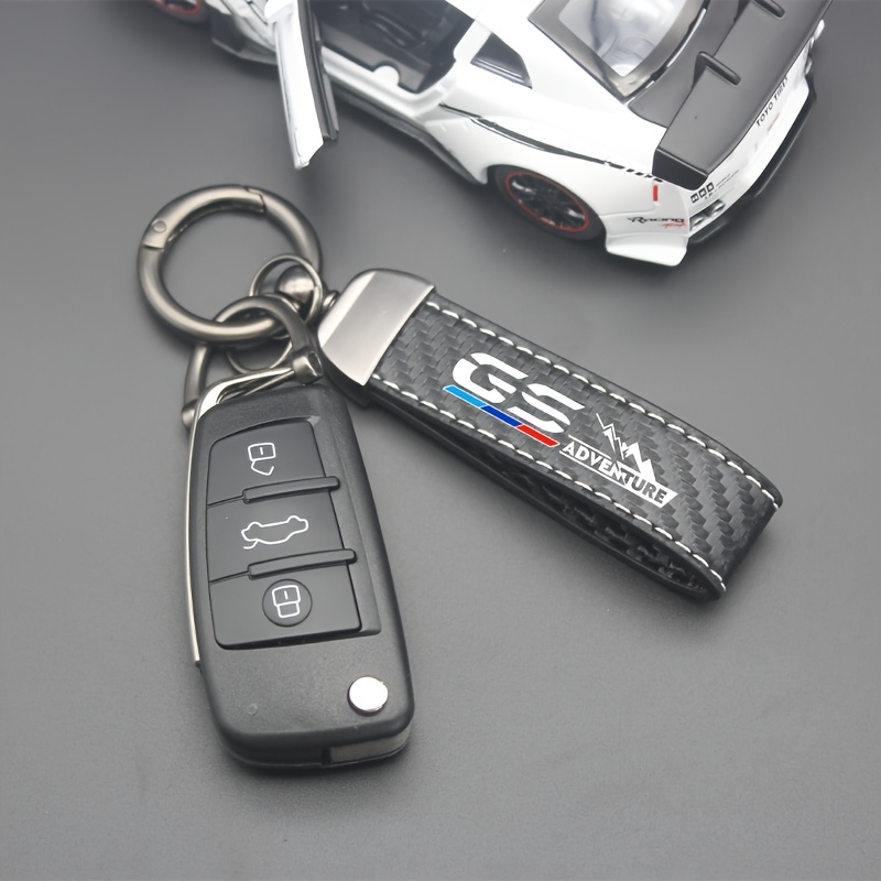 

For Bmw Carbon Fiber Leather Keychain, High-quality Motorcycle Key Pendant, Fashionable Novelty Gift For Gs Series