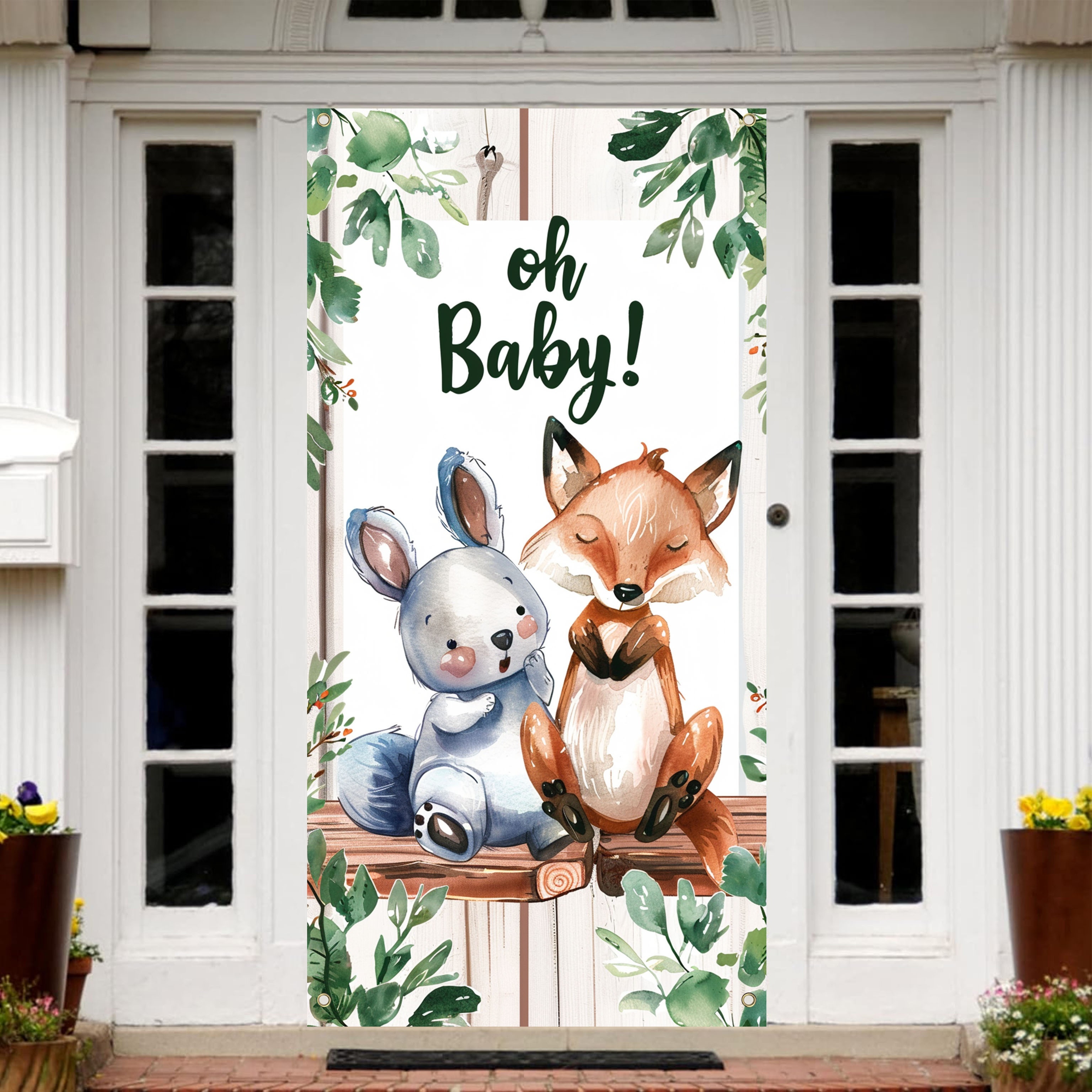 

Oh ! Wildlife-themed 70x35" Vinyl Banner - Showers, Birthdays & Welcome Home Celebrations - Garden & Door Decor