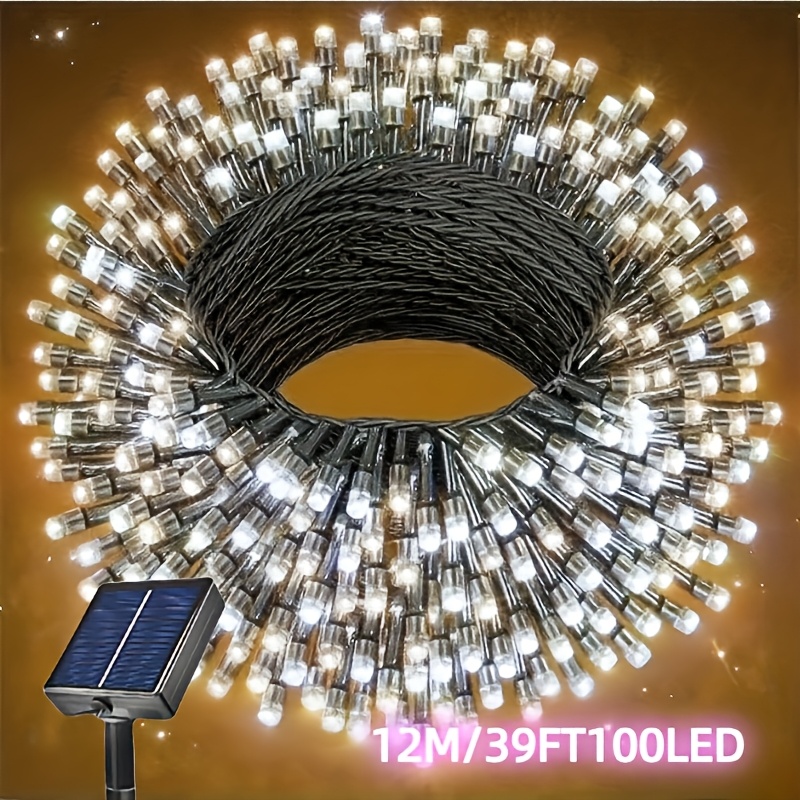TEMU 1 Pack Of Outdoor Solar Fairy Lights, 30/100/200/300 Led Lights, Suitable For Multiple Holiday Decorations, Courtyard, Party, Terrace, House