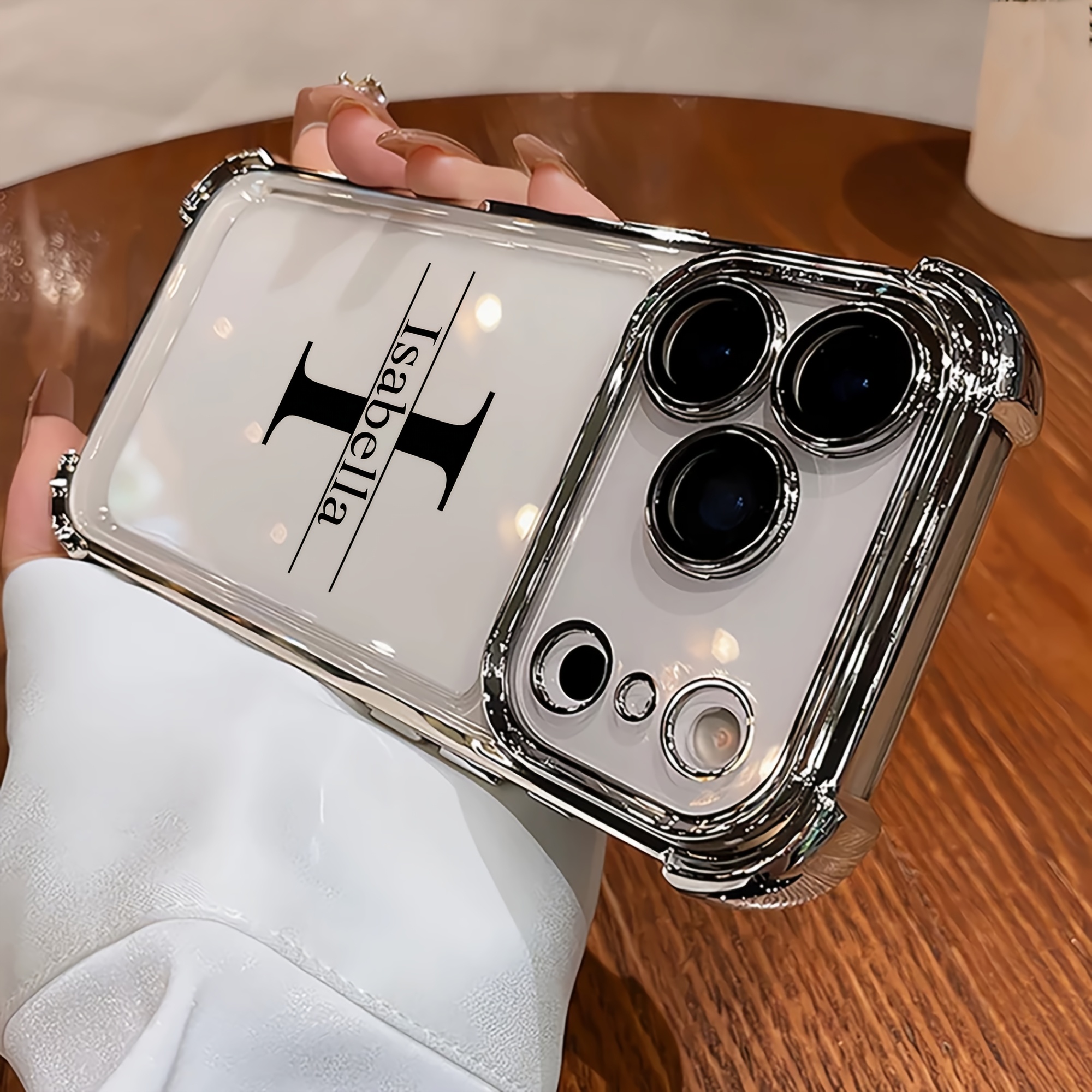 TEMU Phone Case: Electroplate Transparent Phone Case Customized Name Initials Compatible With Iphone 17 Air 16 15 14 13 12 Pro Max Luxury Plating