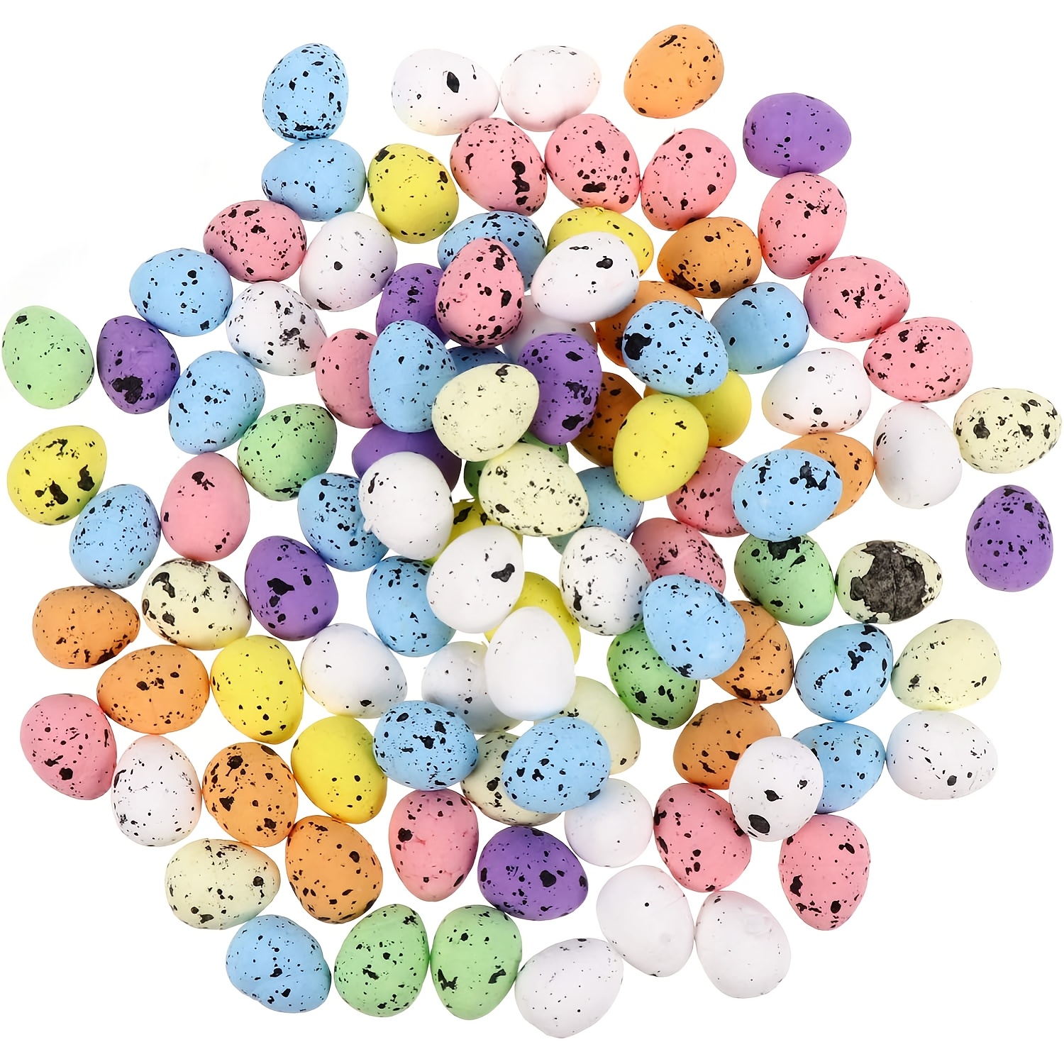 

100pcs Artificial Bird Eggs, Plastic Foam Fake Eggs, For Diy Crafts, Garden Nest Decor, Easter Party Supplies, Photo Props, Suitable 14+