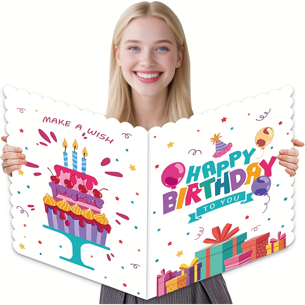 jumbo birthday card giant guest book with envelopment colorful happy birthday party supplies gifts birthday decorations happy birthday guest book to sign in birthday alternative guestbook gifts
