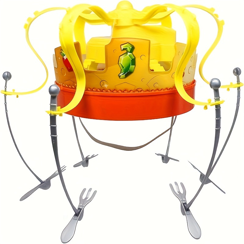 

1pc Party Hat Crown Shape Rotating Food Hat Eat The Spinning Snacks Before The Music Stops For Play Cartoon Hat Battery: 3 * Aa Batteries (not Included)