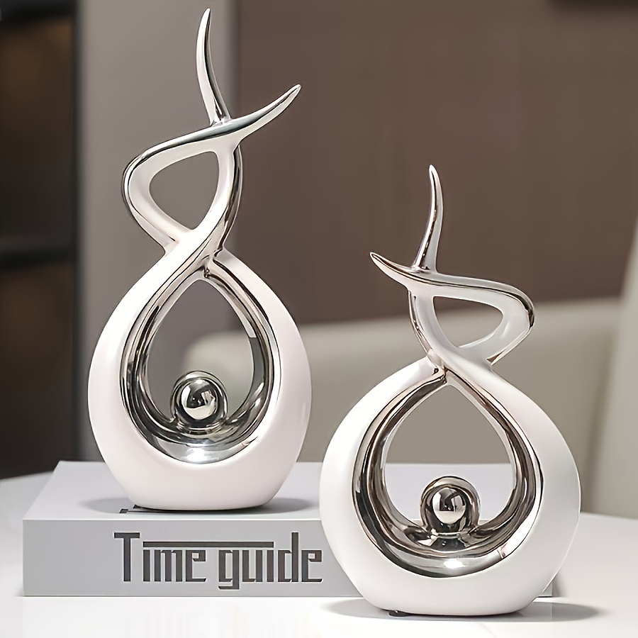 

2pcs Set, A Pair Of Simple And Decoration Ornaments, Elegant Decorative Bottles, Resin Technology Abstract , Suitable For Living Room, Entrance, Display Cabinet, Hotel Decoration