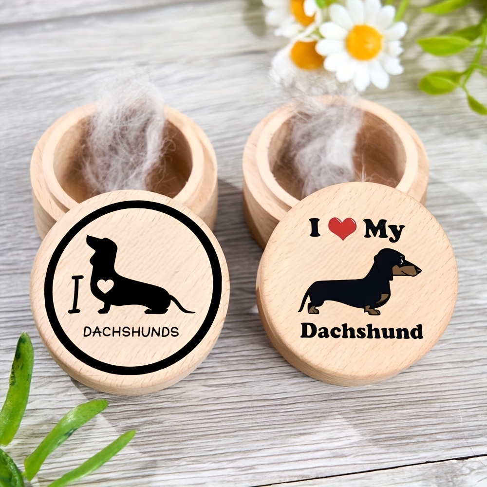 2pcs Sausage Dog Wooden Pet Commemorative Box