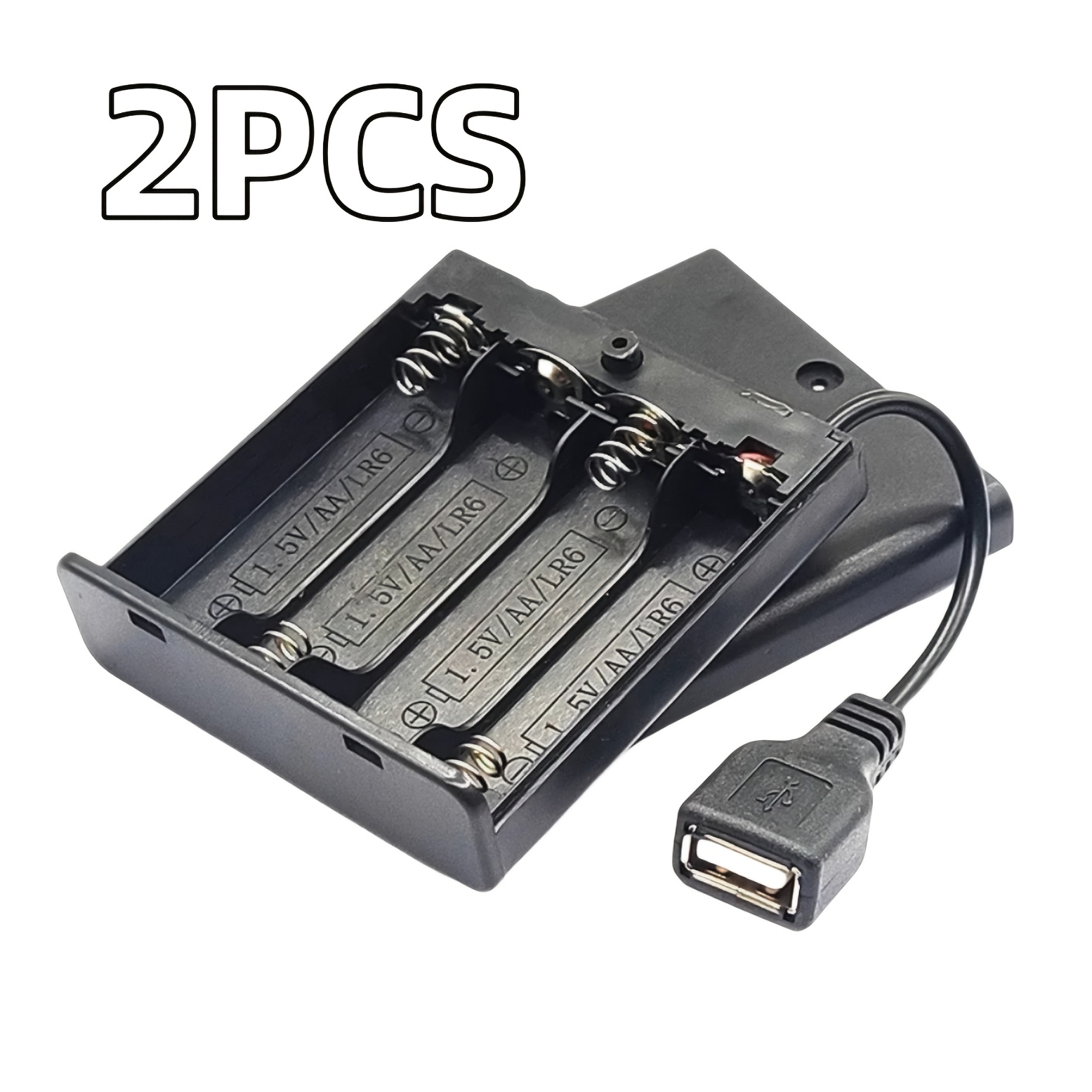 2pcs 2/3/4 Slots Aa Battery Holder Aa Battery Box Aa Battery Case With Usb Power Port With Switch With Cover