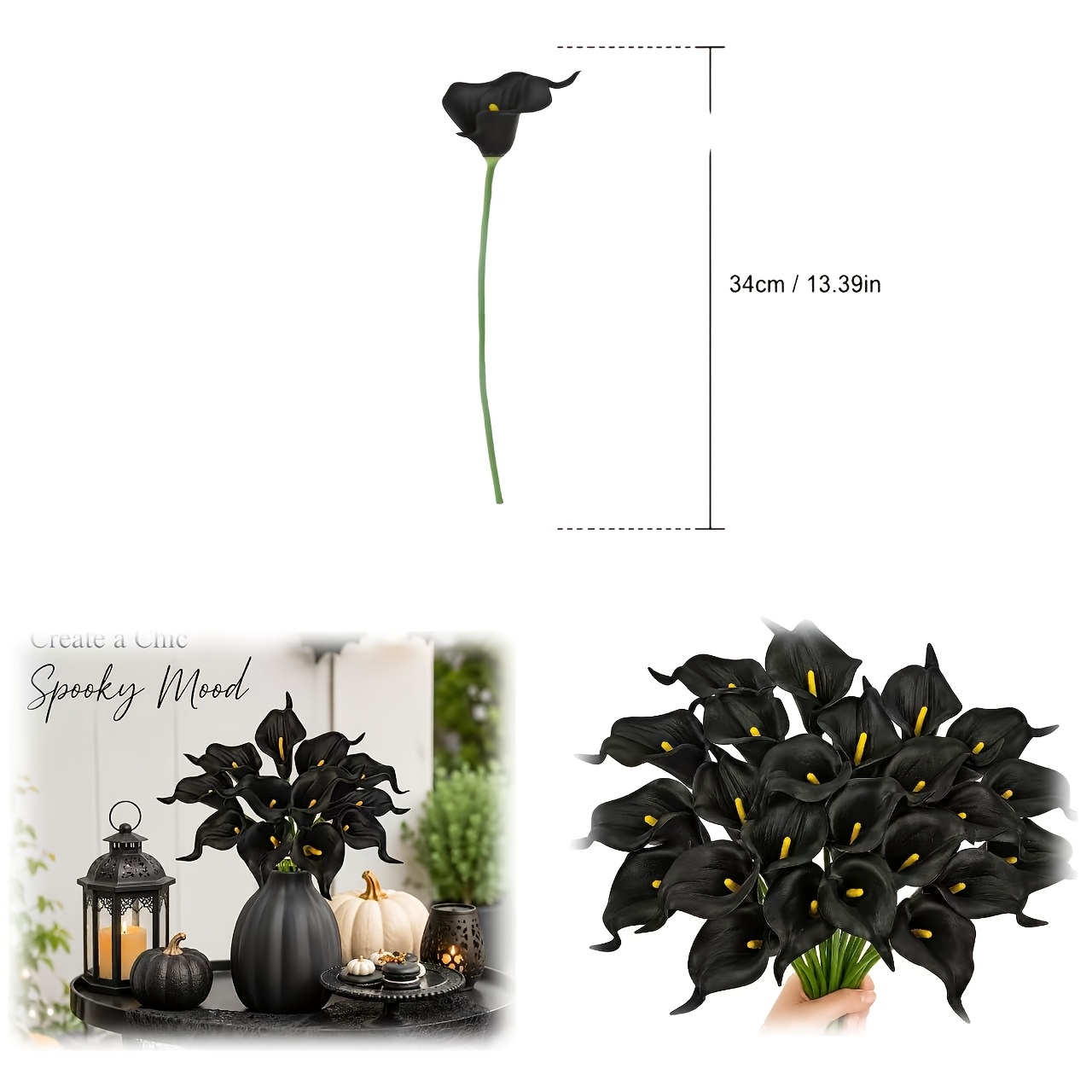 TEMU 12pcs Artificial Calla Lily Flowers, Suitable For Home Decor, Spring Flowers, Home Kitchen, Wedding Decorations, And Centerpieces. White And