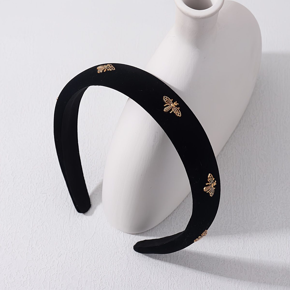 1pc Trendy Brand Black Headband for Women, a Versatile And Sophisticated Accessory with a Vintage Plaid Design And Wide Knitted Edges
