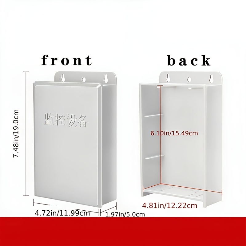 TEMU 1pc/2pcs Outdoor Plastic Junction Camera Wiring Enclosure Poe Separator Power Supply Protection Box Outdoor Weak Current Cable Storage Case