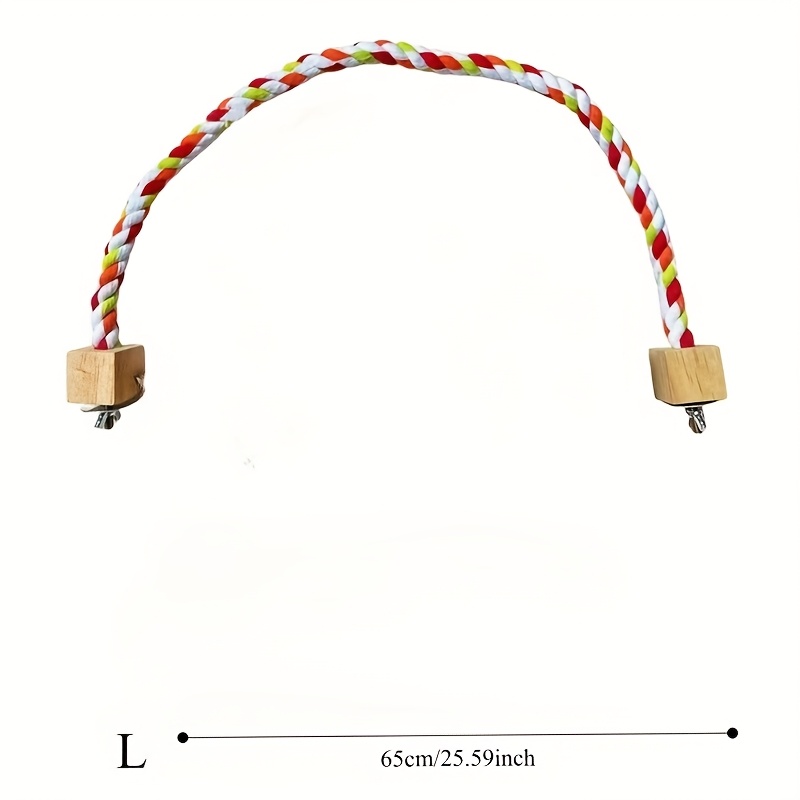 TEMU Pet Bird Bite Toys Parrot Color Rope Toys Elastic Parrot Climbing Toys Swing Harness Cage Pet Toy Swing Stand