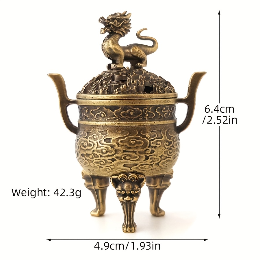 Image of Eid Al-fitr , Mother's Day Father's Gifts Incense Holder Three-legged Incense Holder Creative Alloy Furnace Tea Ceremony Office Ornaments Agarwood Sandalwood Furnace