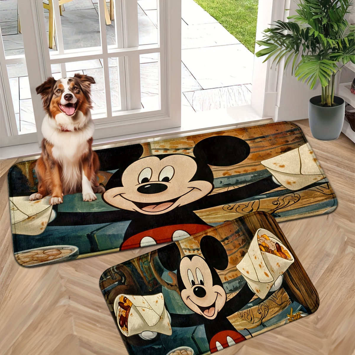

1/2pcs Characters Of Mouse Pattern Indoor Kitchen Carpet Rug With Anti-slip Bottom And Soft Thick Fluffy Surface, Machine Washable Comfortable And Soft Floor Mat, Indoor Decorative Entryway Carpet
