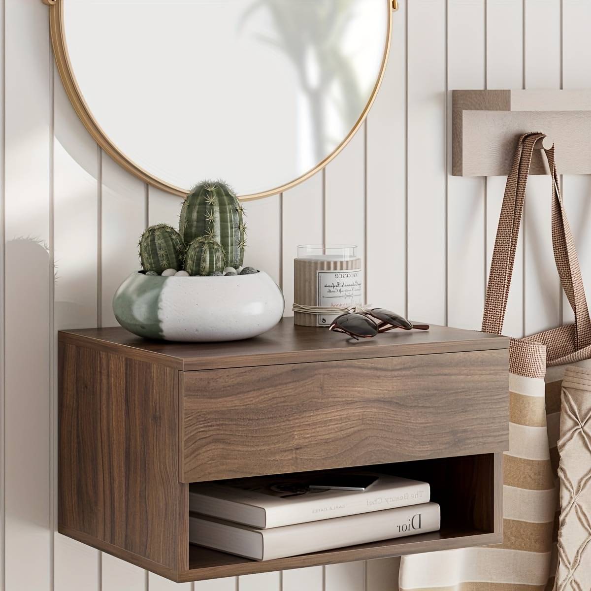 floating nightstand small modern floating nightstand with drawers floating shelves for bedroom bathroom