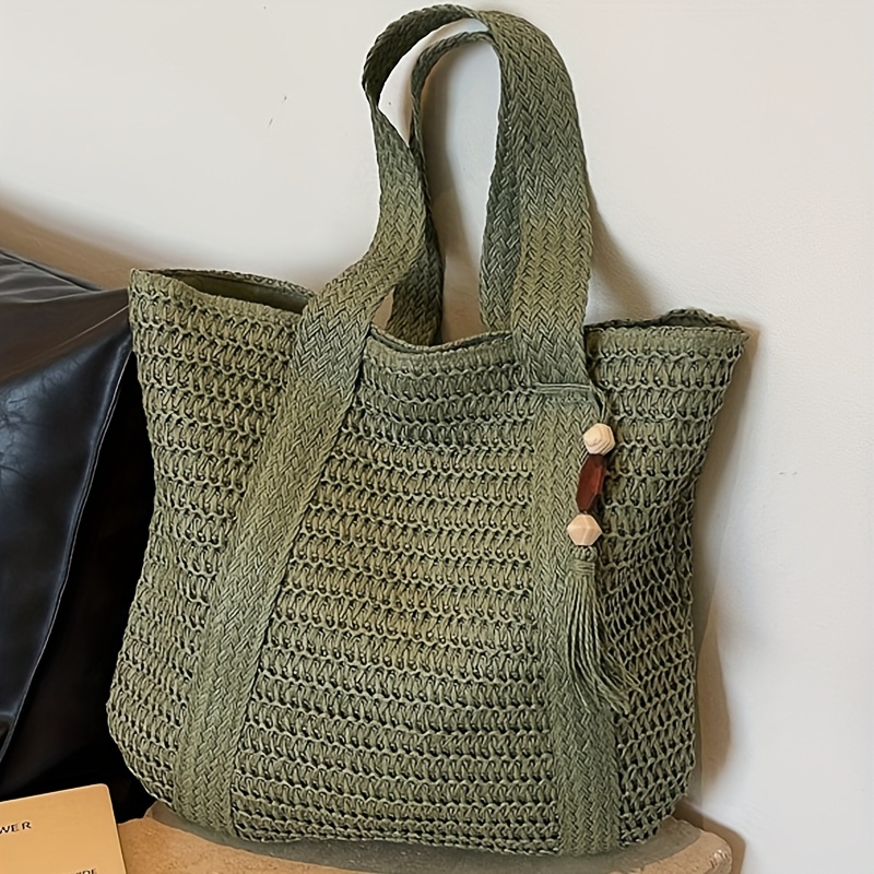 E-shop Perfekte Lily Damen Große Tragetasche - Geräumige Handtasche mit Reißverschluss, Uni-Farbe Beige, Elegant für Arbeit, Reisen, Strand,