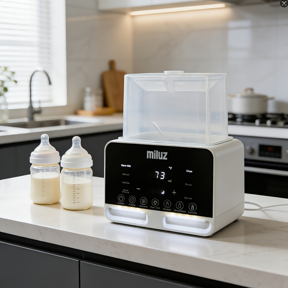 TEMU Dual-bottle Automatic Milk Warmer, Breast Milk -temperature Warmer, Rapid Breast Milk Heater With Timer, Suitable For Breast Milk Or Formula,