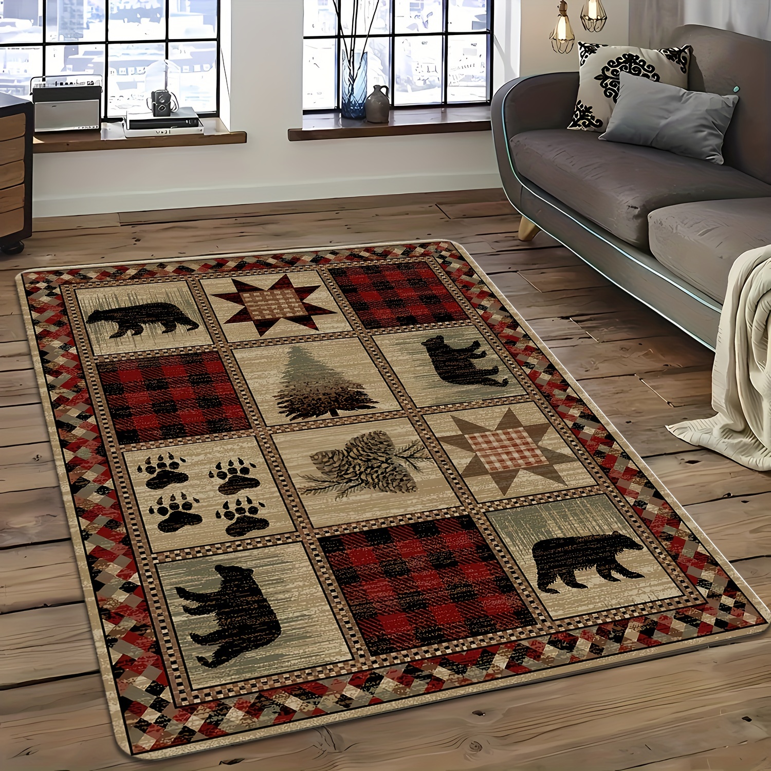 

Bear Pattern Rectangular Rug - , For / Use - For , , , , & Bathroom Decor