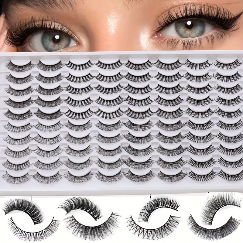 

40 Pairs Of 30 Pairs Of Luxurious False Eyelashes - , Long, , , Fluffy, , , , Reusable, Eyelash Extensions For Eye - High Quality, To Apply, Comfortable To