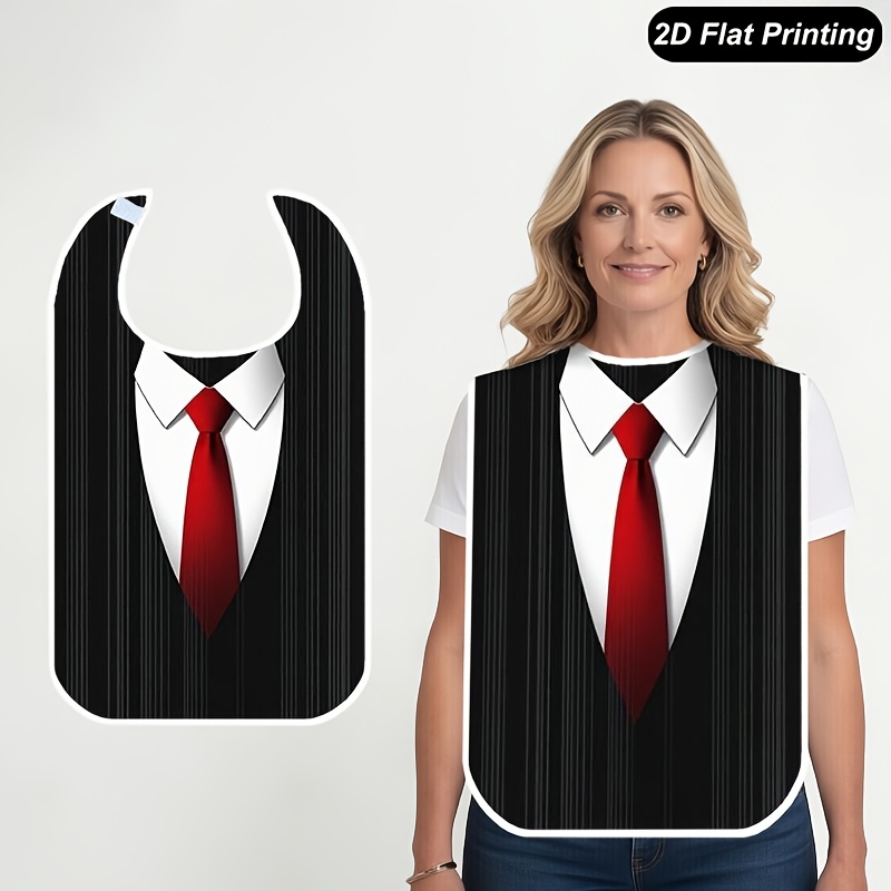 TEMU 1pc Adult Bib, Suit 2d Flat Print Design, Dining For Adults Bib, Suitable For Home, Restaurants, Kitchens, Dining Table, Parties, Weddings,