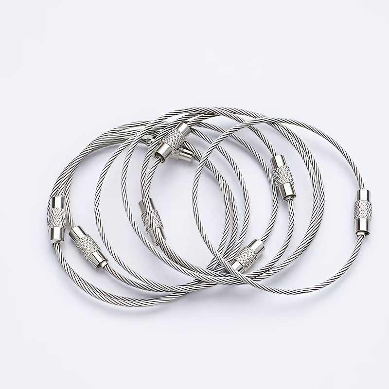 TEMU 50 piezas de cordones de llavero multifuncionales de metal: duraderos, ajustables, inoxidables – Perfectamente adecuados para organizar llaves,