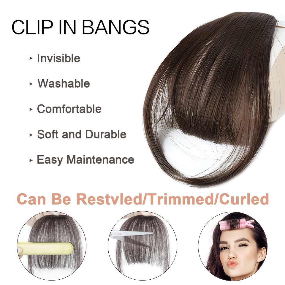 dark   clip in bangs   fringe hairpiece for natural looking volume and length hair accessories halloween christmas details 3