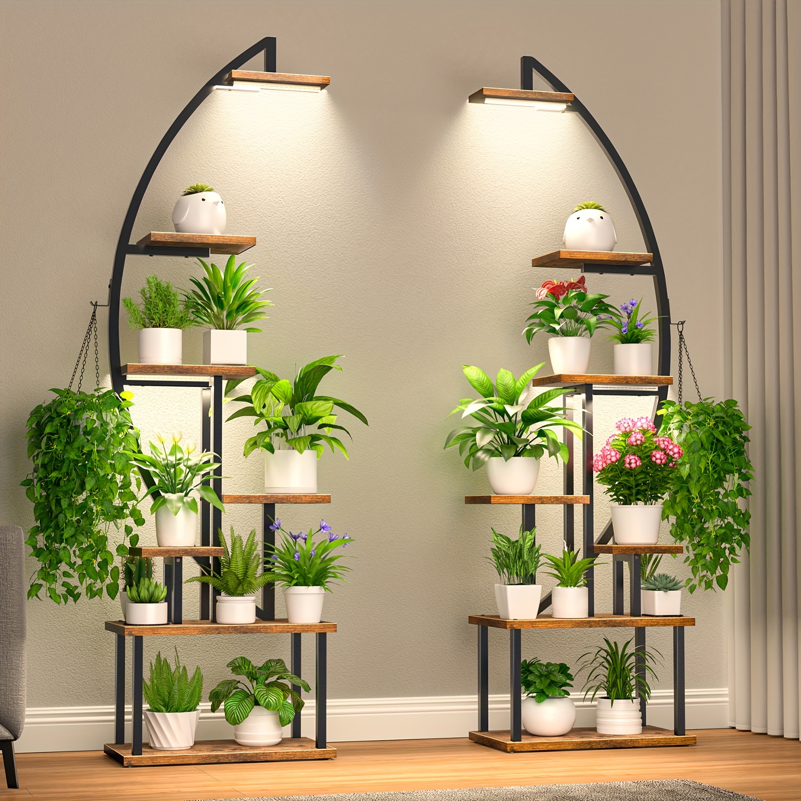 tall plant stand indoor   lights multi functional metal stand for plants books frames ornaments 7 tiered indoor plant stand white large plant stand display stand for living room corner terrace