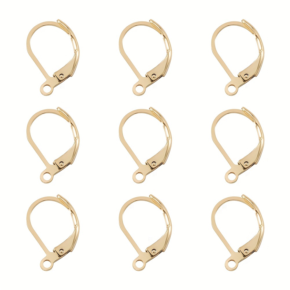 

100pcs 24k Gold Plated Earring Hooks, 304 Stainless Steel With Loop - Ideal For Making & Crafting