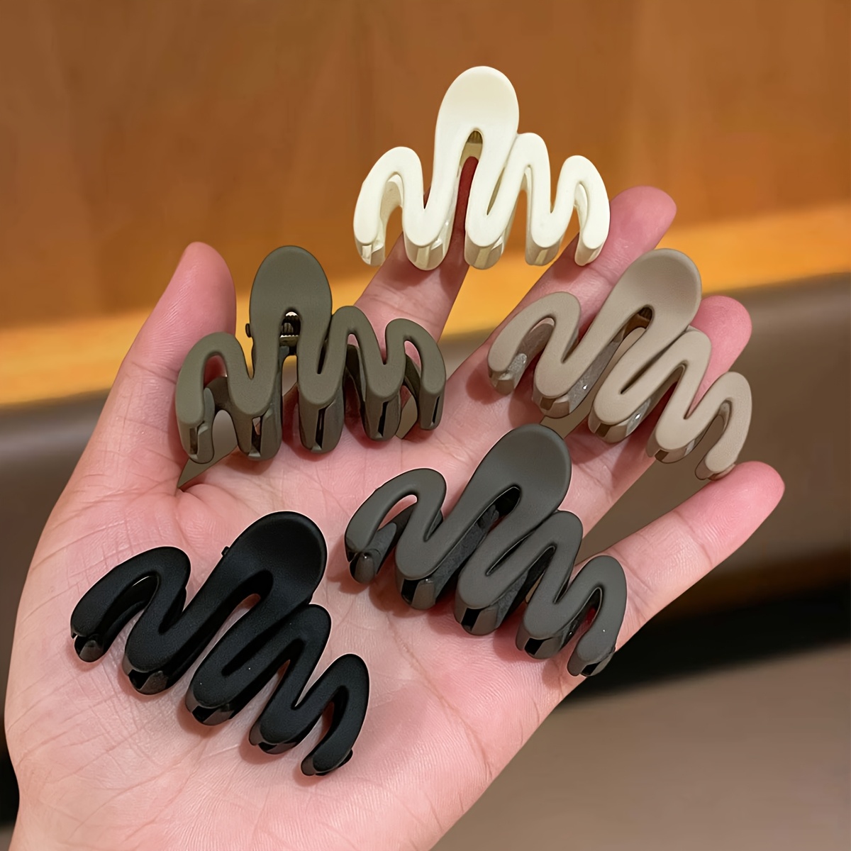 TEMU 5pcs Set Of Medium-sized Irregular Bow-shaped Niche Hair Claws For Women, For Half-up Hairstyles At The Back Of , With An Elegant Design