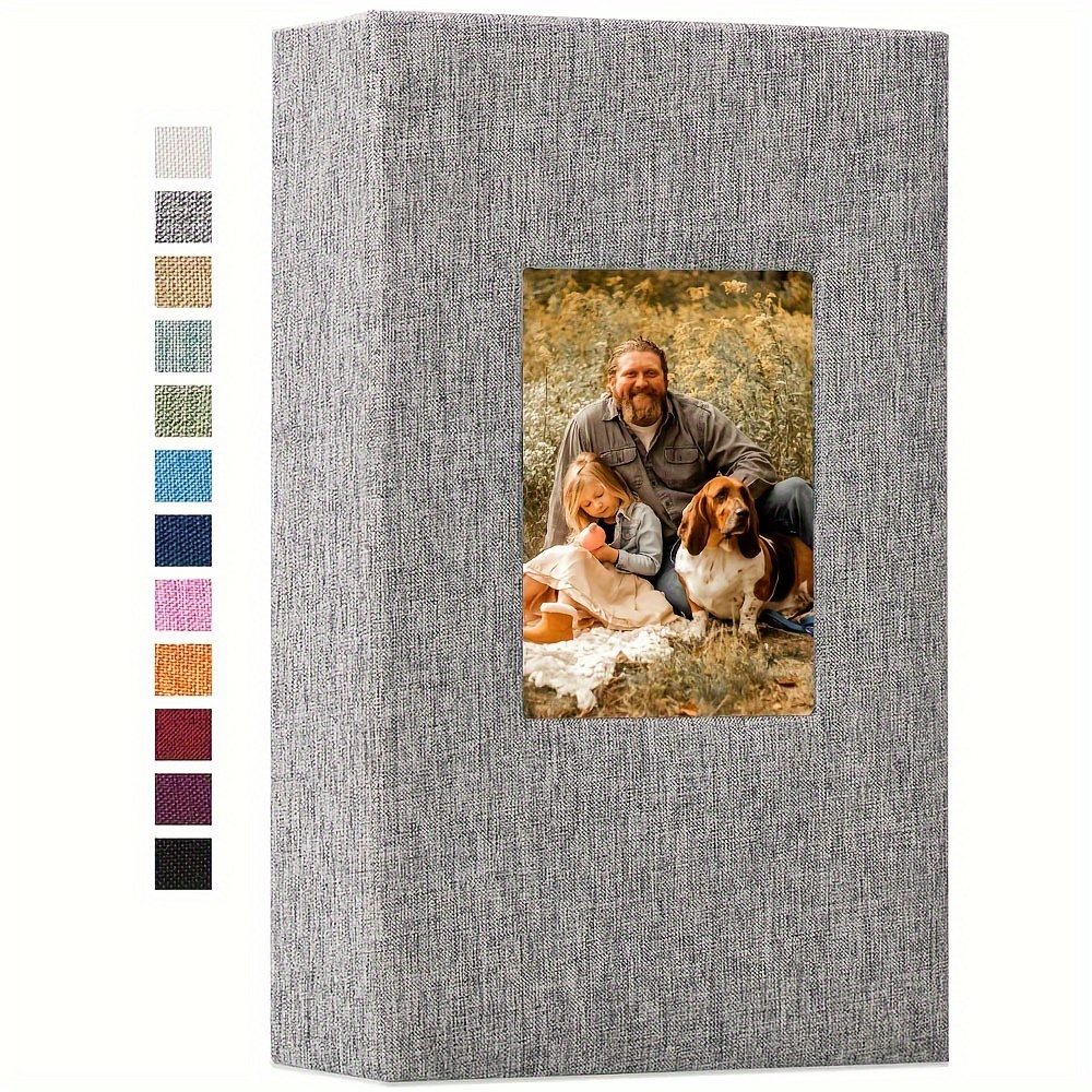 

1pc Fabric Cover Photo Album, 300 Slip-in Pockets For 4x6 Inch Photos, Family Memory Book, 7x13 Inch Size, Perfect For Wedding, Baby, And Anniversary Photo Storage