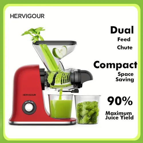 slow juicer red multifunctional high nutrition fruit vegetable juicer 117 rpm quiet clean compact lightweight design plug 110 130v for home kitchen slow masticating juicer