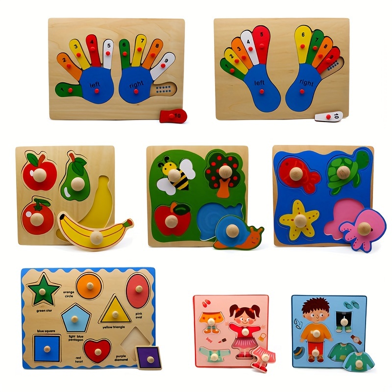 Wooden Magnetic Toy, Montessori Early Education Puzzle Developed Embedded  Gripper Children's Double-sided Puzzle Wooden Traffic Animal 3d Gripper  Board, Painting Board, Gift Paintbrush - Temu United Kingdom