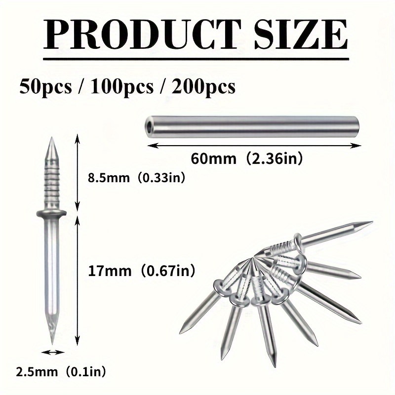  QingT clavos sin cabeza/clavos especiales para zócalo/clavos de  acero sin cabeza/clavos de pared sin costura-FST-25 sin cabeza :  Herramientas y Mejoras del Hogar