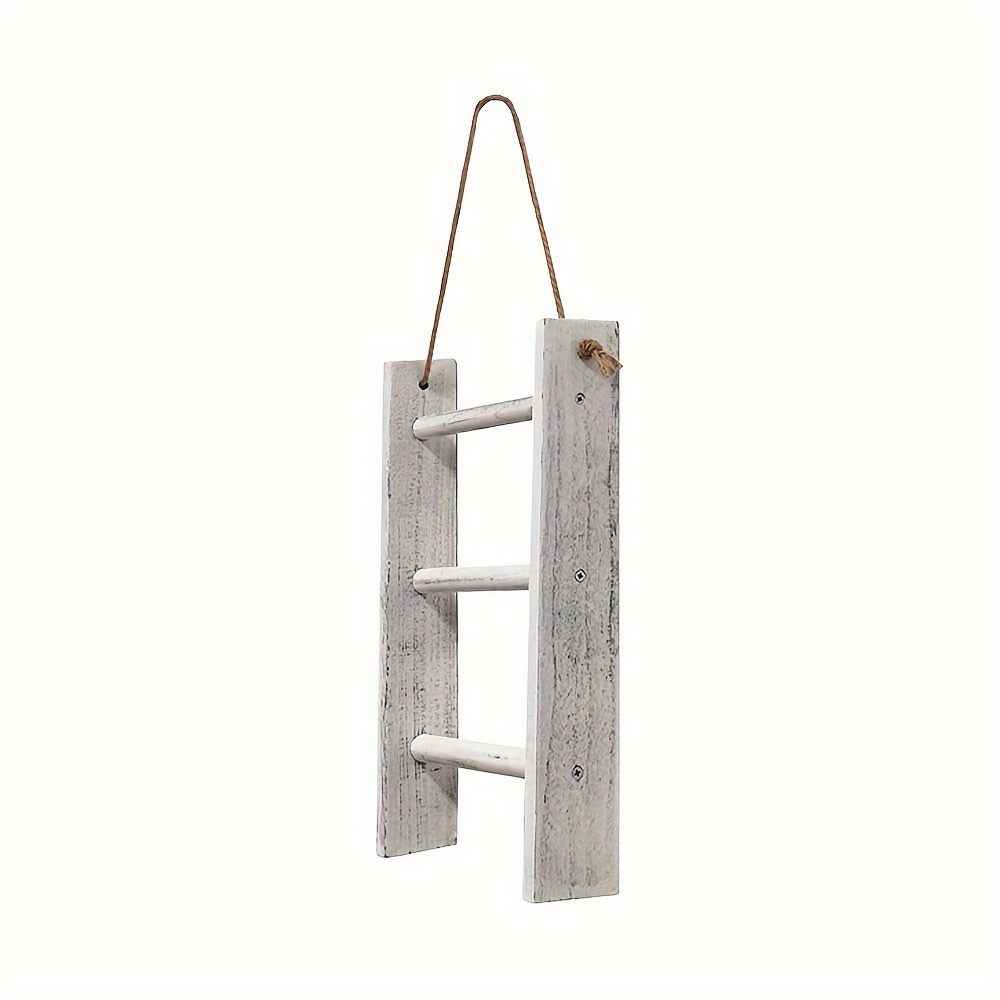 J JACKCUBE DESIGN Toallero de pared de madera rústica con estante, escalera  de manta para baño, soporte de toallas de mano de cocina, colgador de
