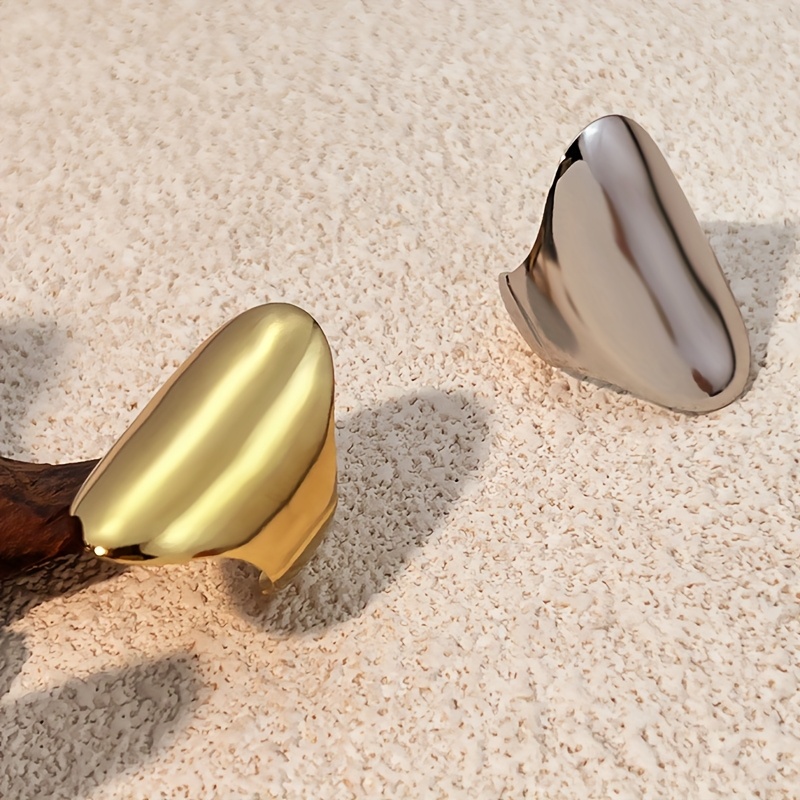 Fashionable Stainless Steel Arc-Shaped Open Ring for Teenagers