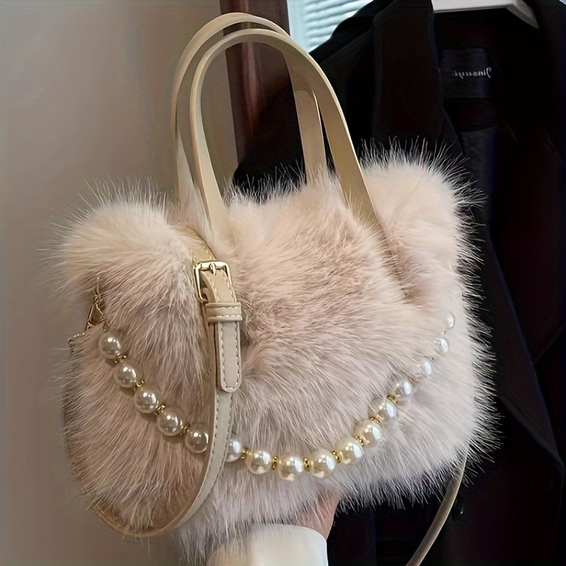 Soft Fluffy Square Bag for Women, Small Crossbody Purse with Unique Texture, Spring Summer Fashion Handbag