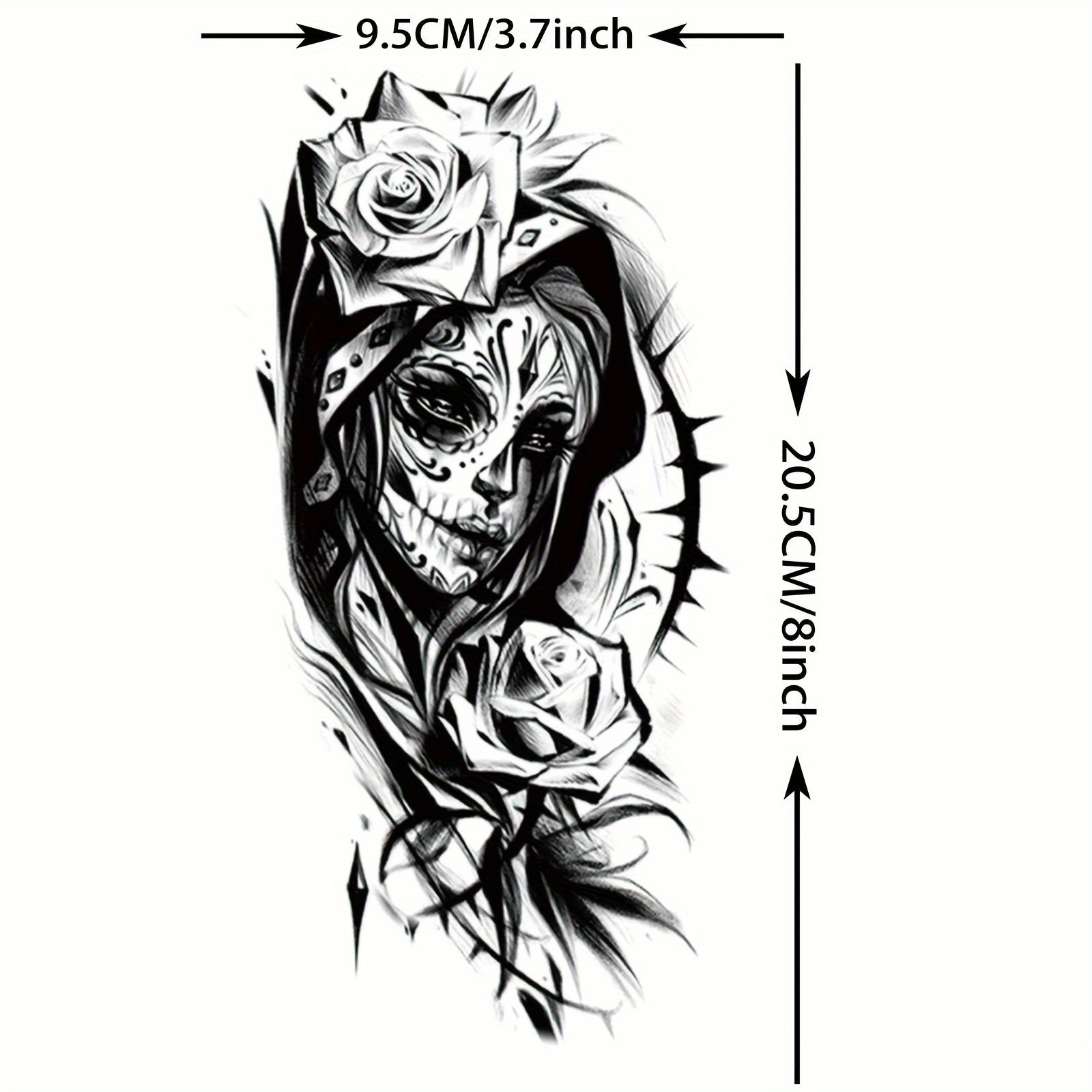 Temporäre Tattoos Totenkopf Für Die Hand – Realistisches Fake-Tattoo, Wasserfest & Hautverträglich Für Partys & Events