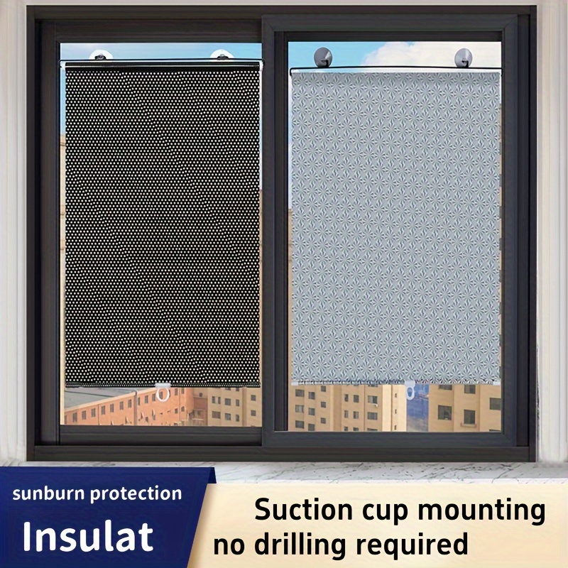 

New Window Blackout Roller Blinds, Living Room Balcony Window, Kitchen, Bathroom Retractable Sunshade, Sunscreen, Super Uv Protection, No Punching, Easy To Install, Multi-purpose