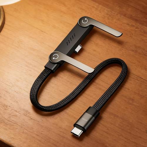 240w usb c charging cable built in t shaped phone stand 90 angled braided cable for mobile phones and laptops