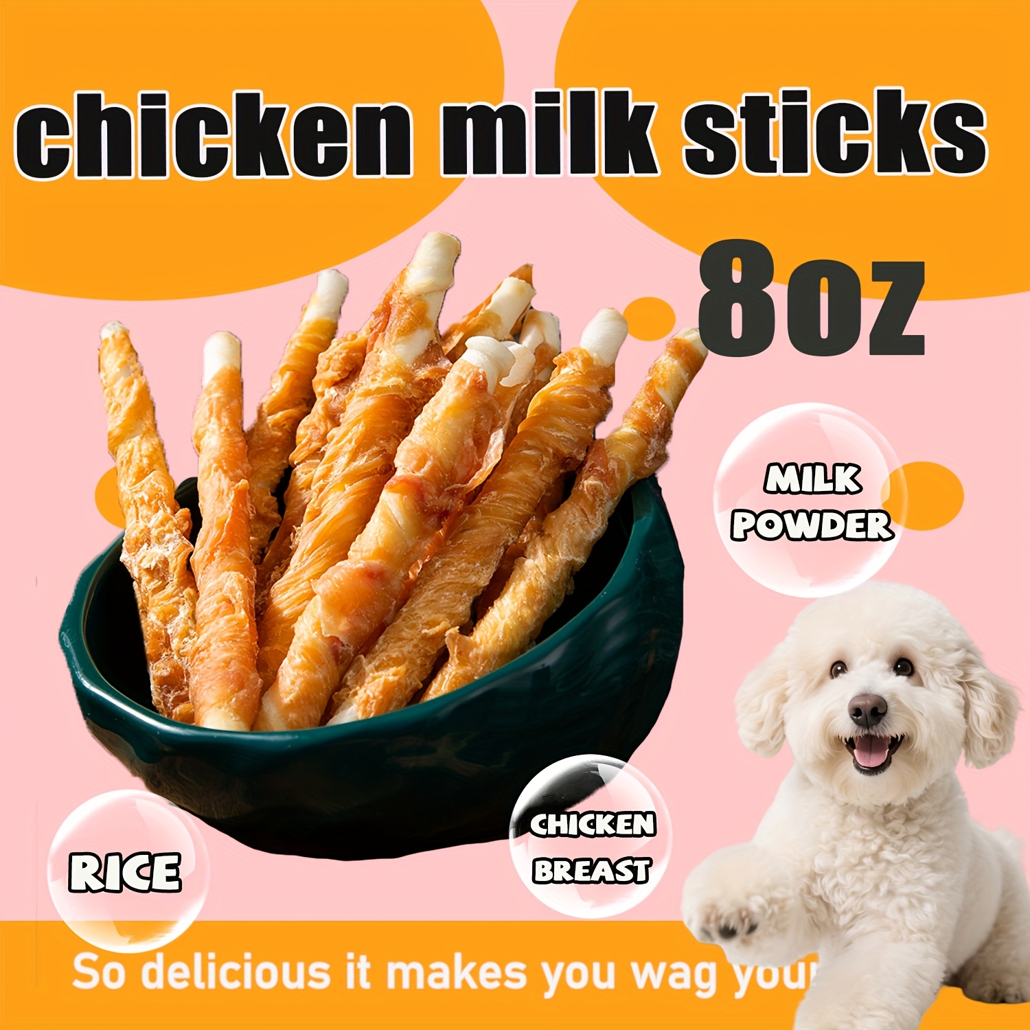 TEMU Dog Snacks - Chicken Milk Snacks Goat Milk Chicken Nuggets - Probiotic Chewable Tablets (suitable For Sensitive Stomachs) Pet Snacks