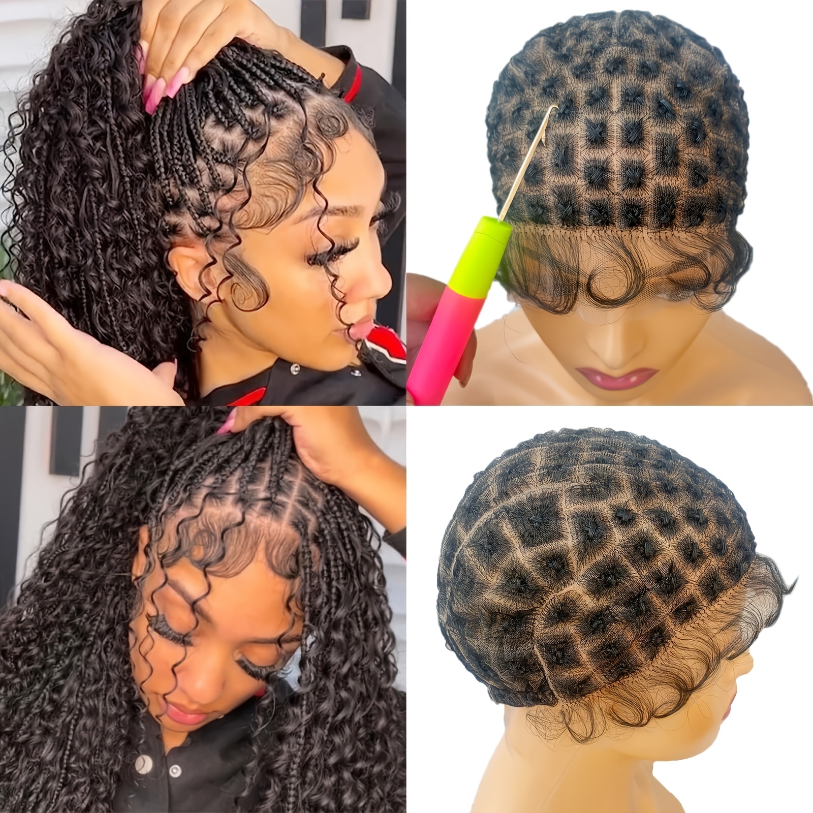 

Double Full Lace Crochet Wig Cap & Baby Hair - Easy Diy Glueless Braided Wig, 120 , Crochet Hair Colors & Styles