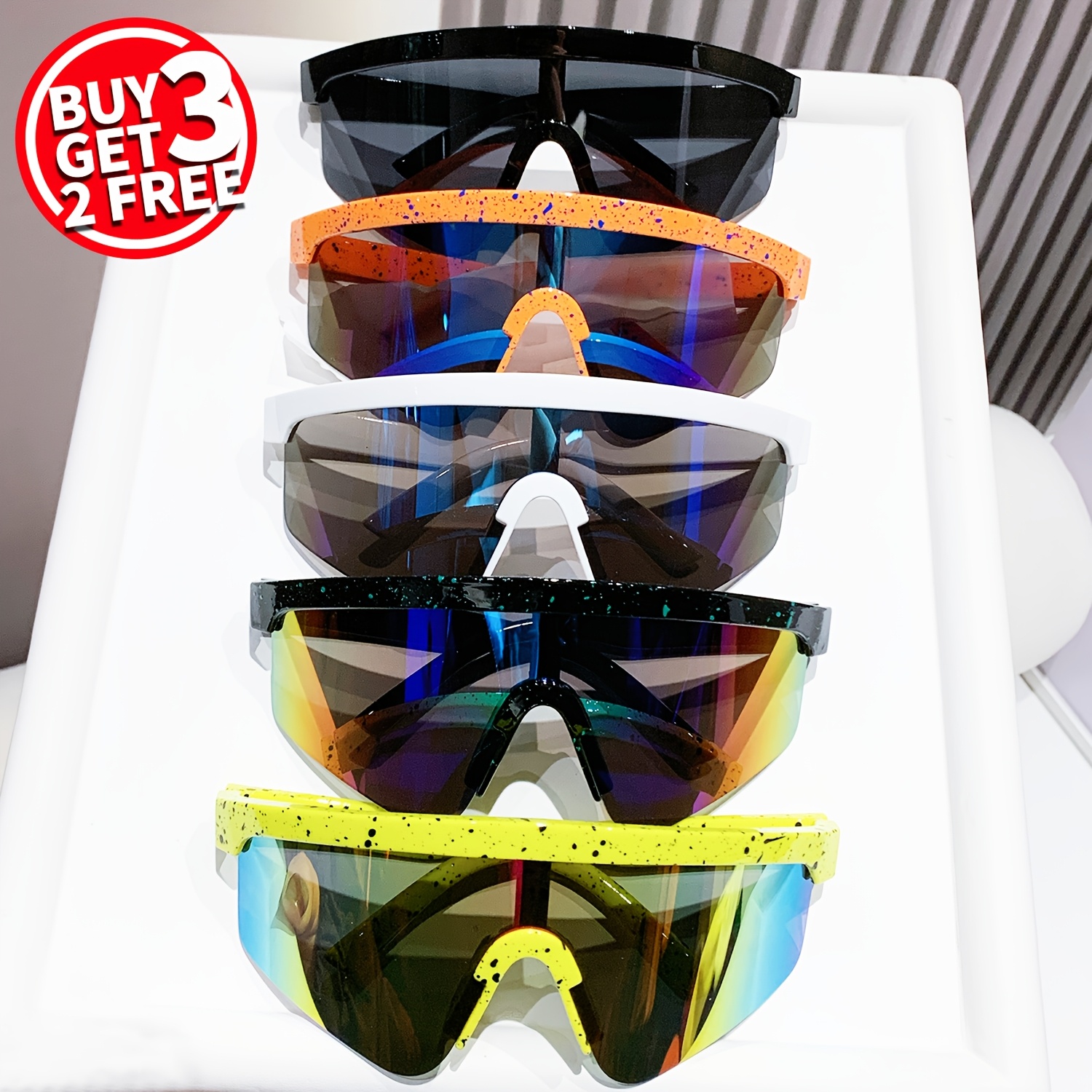 5pcs Unisex Polarized Fashion Sunglasses, Suitable For Cycling, Running, Outdoor Fishing - With Tac Lenses - In Multiple Colors - Ideal For Daily Wear, Casual Occasions, And Home Use