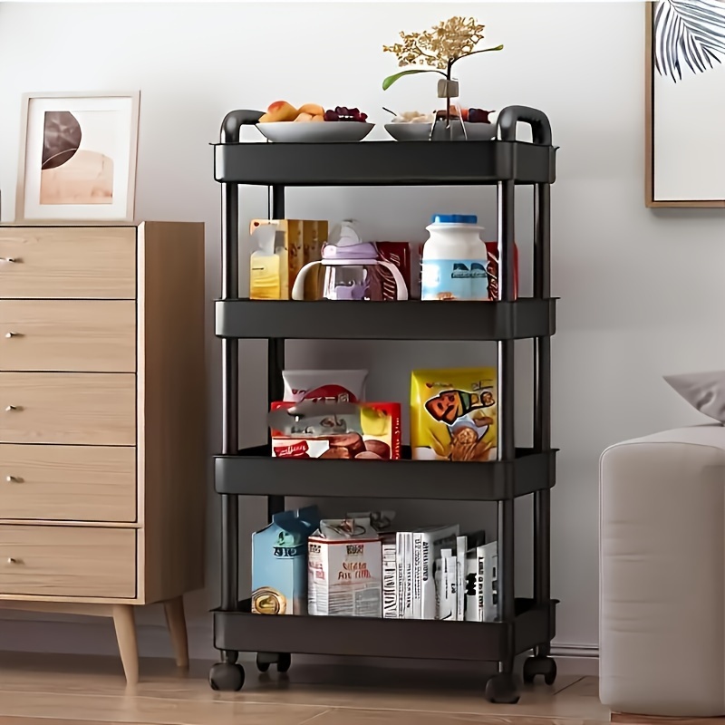 

3-tier & 4-tier Rolling Storage Cart - Bedroom, Kitchen, And Outdoor Camping Organization