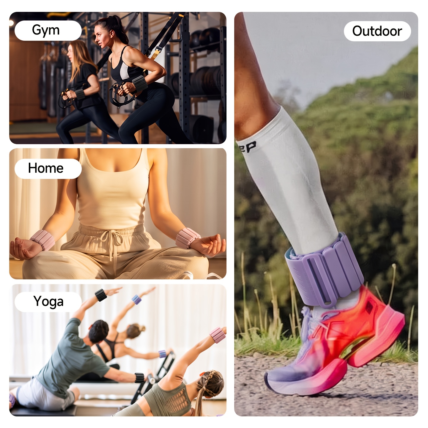 2pcs Magnetic Wrist & Ankle Weights with Hook & Loop Closure