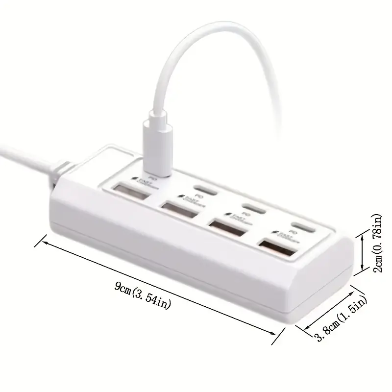 25w 8 port usb hub adapter with 4 usb and 4 pd ports compatible with usb devices 20 30w input power 20 30w output power no battery included details 5