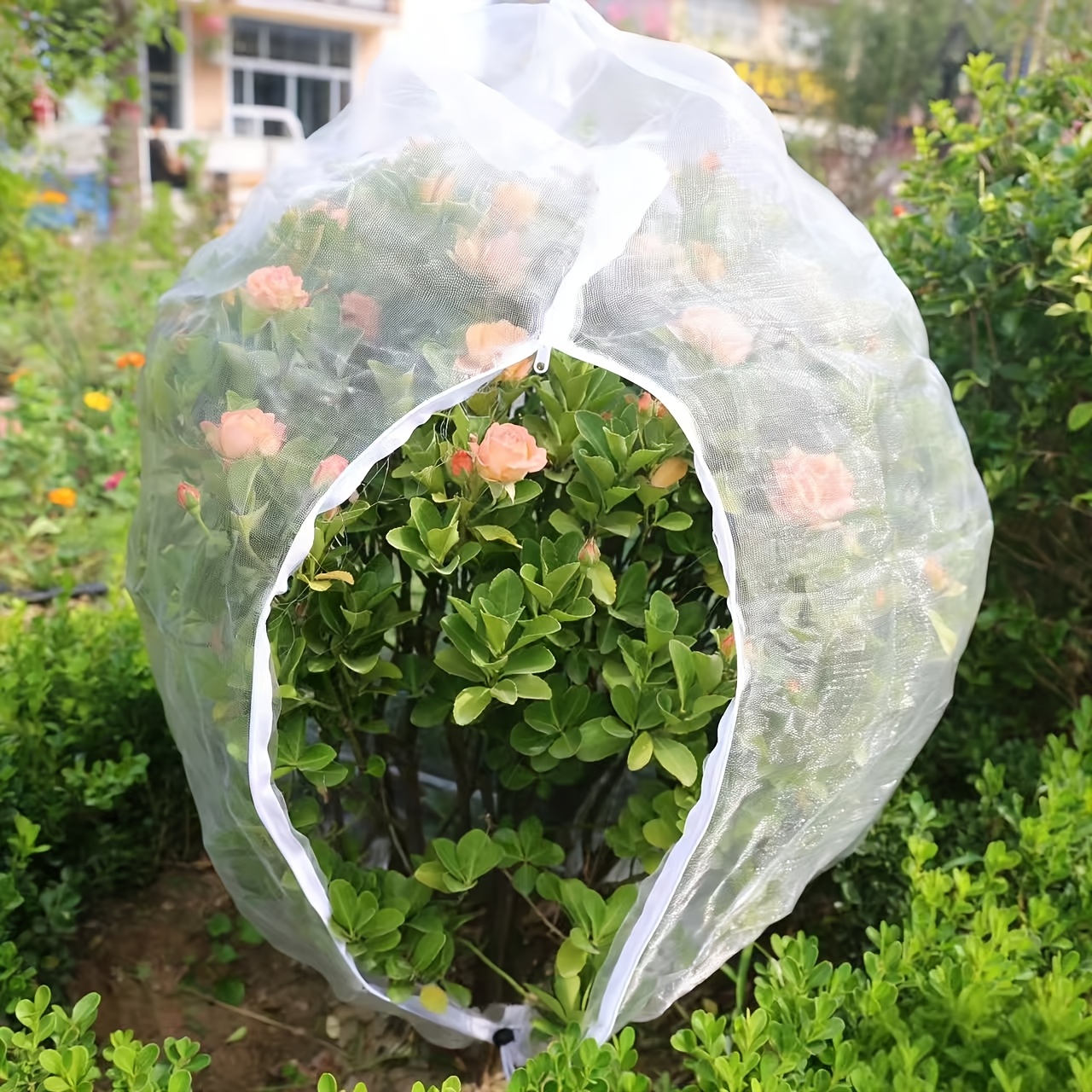 TEMU (12 Tamaños) Malla de Protección para Árboles Frutales Pequeño/Grande, con Cremallera y Cordón Ajustable, Previniendo