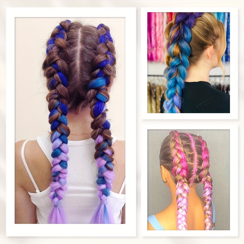 2pcs set 26 inch 66cm colorful ponytail hair extensions  display picture 3