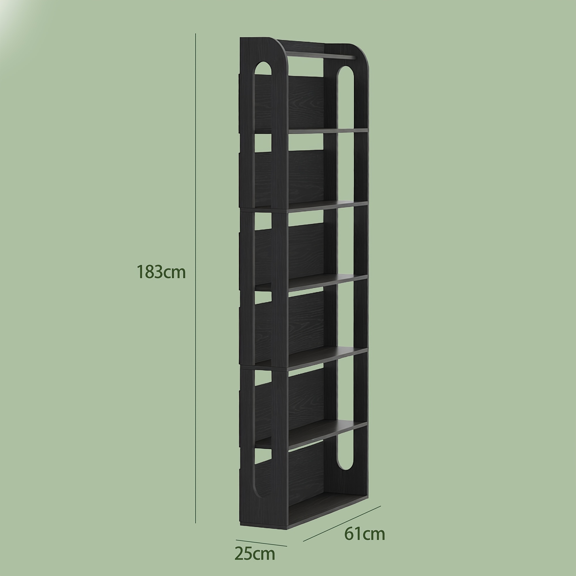TEMU Estantería vertical de almacenamiento de niveles, y minimalista, estante de exhibición de 183 cm de , diseño ultrafino de 25 cm para ahorrar ,
