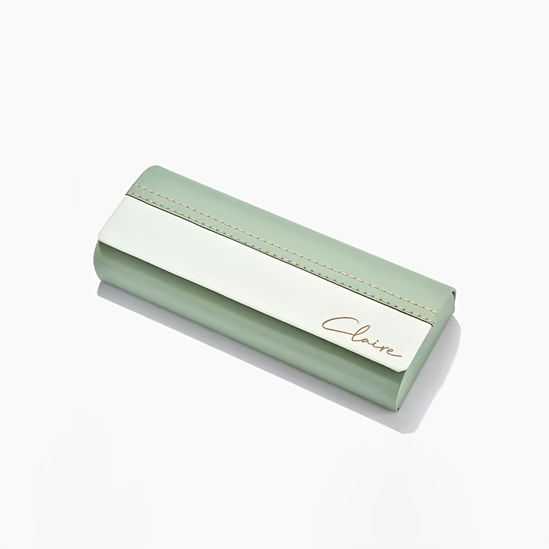 TEMU Personalized Custom Laser Engraved Contrast Glasses Case, With Magnetic Closure, Portable And Pressure-resistant, High-end , Fresh And