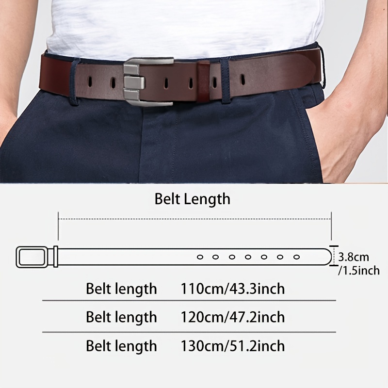 Vintage Men's Belt with Stylish Pin Buckle, Versatile Design